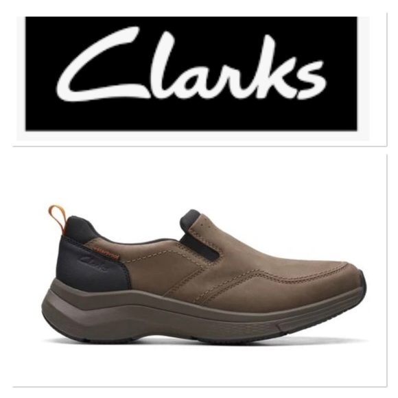 New Clarks Wave 2.0 Edge Dark Taupe Men’s Leather Shoes